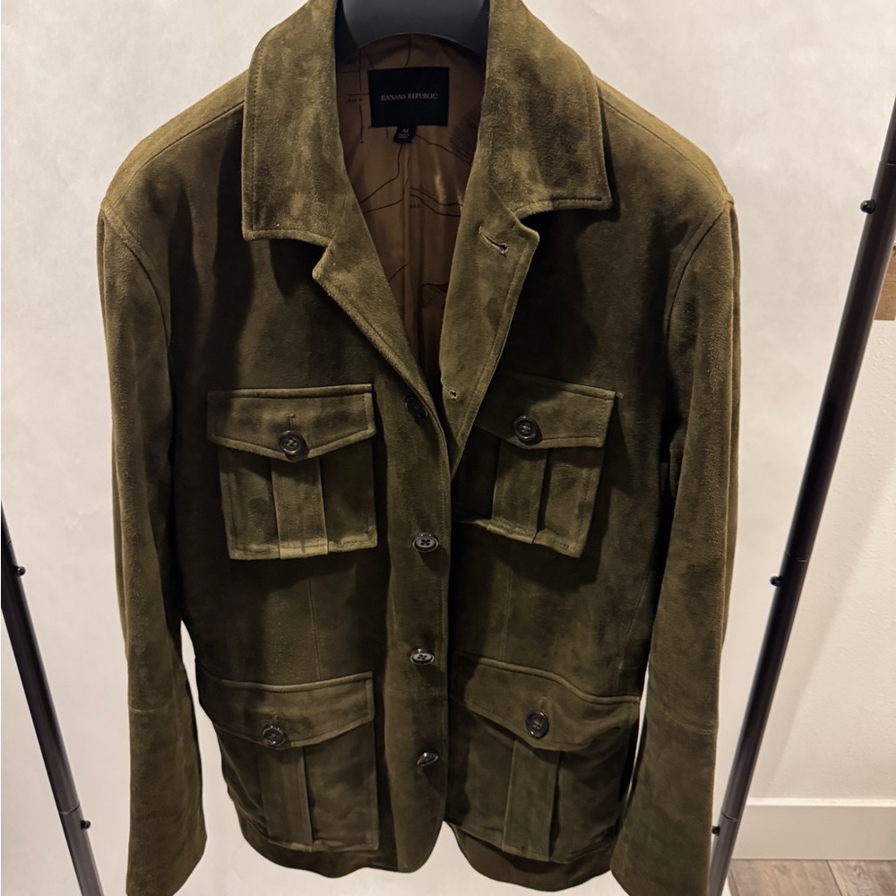 Banana Republic Men's Olive Suede Field Jacket